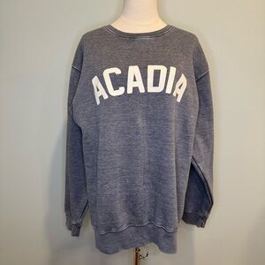 Vintage 80's Sweatshirt Acadia Heather Gray Crewneck Mid-Weight - Large